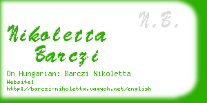 nikoletta barczi business card